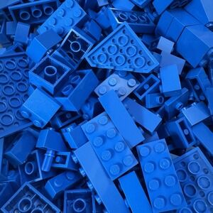 LEGO Blue Bricks & Assorted Lot Bulk Parts &‎ Pieces, Half Pound, Clean